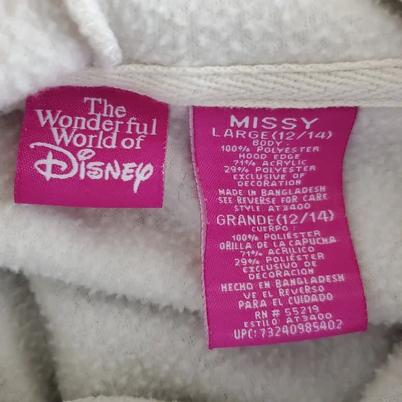 Disney Eeyore Hoodie Women's Large White Pullover Fleece Sweatshirt Cozy - Picture 9 of 13